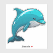 Dolphin adorable blue sea animal sticker (Vel)