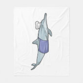 Dolphin als Cook met Chef-pet Fleece Deken (Voorkant)
