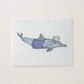 Dolphin als Cook met Chef-pet Legpuzzel (Horizontaal)