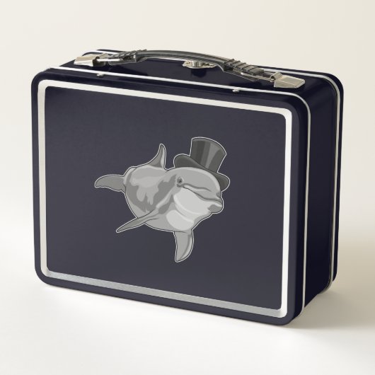 Dolphin als Gentleman met bovenste hoed (Achterkant)