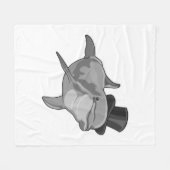 Dolphin als Gentleman met bovenste hoed Fleece Deken (Voorkant (Horizontaal))