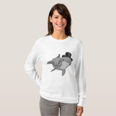 Dolphin als Gentleman met bovenste hoed T-shirt (Voorkant volledig)