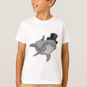 Dolphin als Gentleman met bovenste hoed T-shirt (Voorkant)