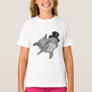 Dolphin als Gentleman met bovenste hoed T-shirt