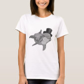 Dolphin als Gentleman met bovenste hoed T-shirt (Voorkant)