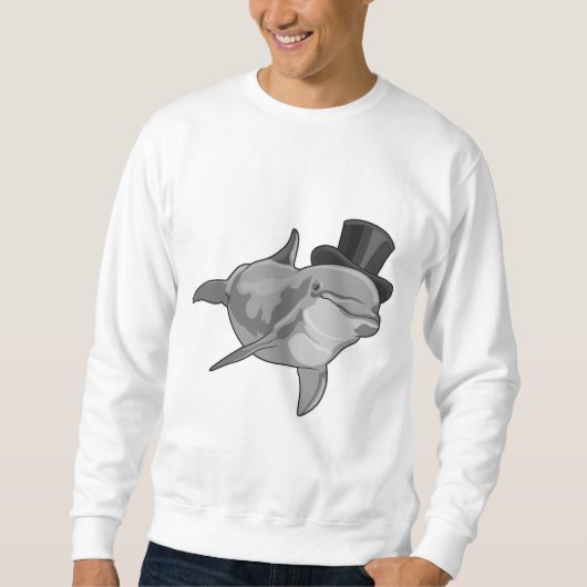 Dolphin als Gentleman met bovenste hoed Trui (Voorkant)