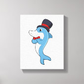 Dolphin als Gentleman met Pet Canvas Afdruk (Voorkant)