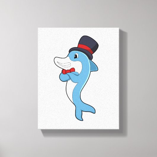 Dolphin als Gentleman met Pet Canvas Afdruk (Voorkant)
