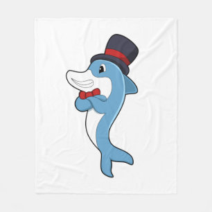 Dolphin als Gentleman met Pet Fleece Deken
