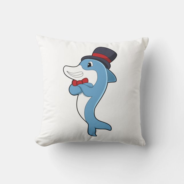 Dolphin als Gentleman met Pet Kussen (Voorkant)