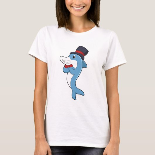 Dolphin als Gentleman met Pet T-shirt (Voorkant)