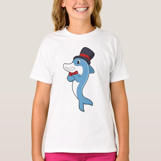 Dolphin als Gentleman met Pet T-shirt (Voorkant)