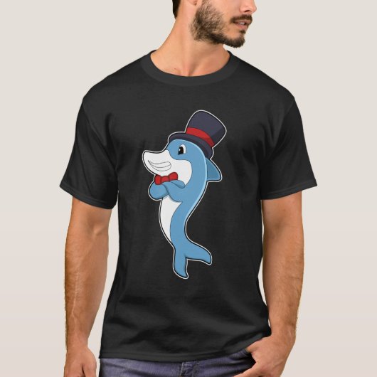Dolphin als Gentleman met Pet T-shirt (Voorkant)