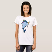 Dolphin als koning met staf en kroon t-shirt (Voorkant volledig)