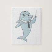 Dolphin als leraar met pointer legpuzzel (Verticaal)