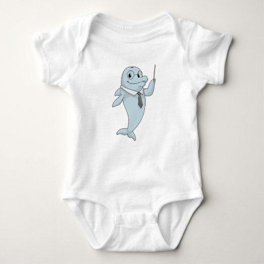Dolphin als leraar met pointer romper (Voorkant)