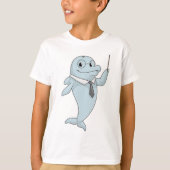 Dolphin als leraar met pointer t-shirt (Voorkant)