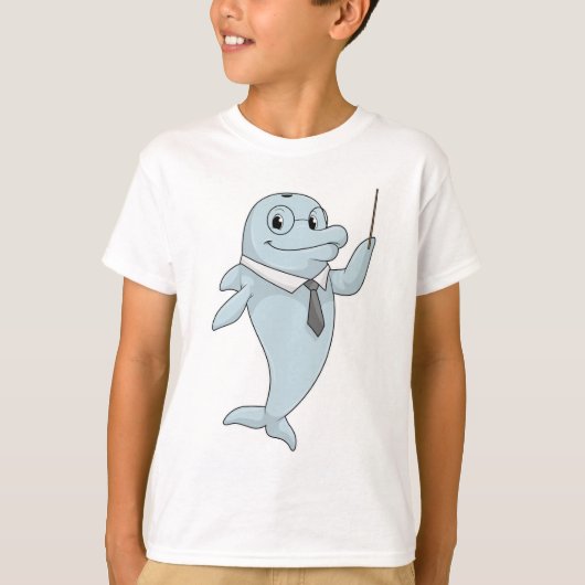 Dolphin als leraar met pointer t-shirt (Voorkant)