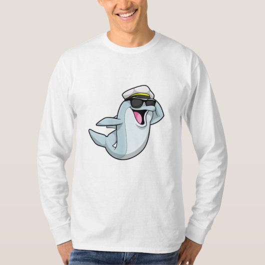 Dolphin als politieman met pet van politie t-shirt (Voorkant)