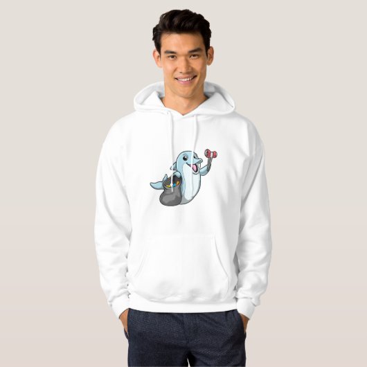Dolphin als schoonmaakmiddel met vuilniszak hoodie (Voorkant volledig)