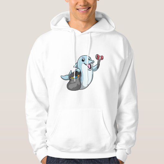 Dolphin als schoonmaakmiddel met vuilniszak hoodie (Voorkant)