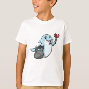 Dolphin als schoonmaakmiddel met vuilniszak t-shirt