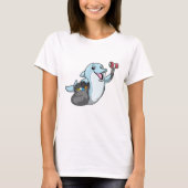 Dolphin als schoonmaakmiddel met vuilniszak t-shirt (Voorkant)