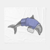 Dolphin als secretaris met Stack of paper Fleece Deken (Voorkant (Horizontaal))