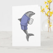 Dolphin als secretaris met Stack of paper Kaart (Gele Bloem)