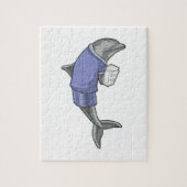 Dolphin als secretaris met Stack of paper Legpuzzel (Verticaal)