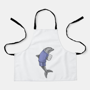 Dolphin als secretaris met Stack of paper Schort