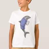 Dolphin als secretaris met Stack of paper T-shirt (Voorkant)
