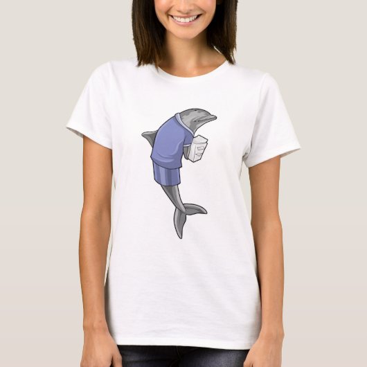 Dolphin als secretaris met Stack of paper T-shirt (Voorkant)