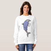 Dolphin als secretaris met Stack of paper Trui (Voorkant volledig)