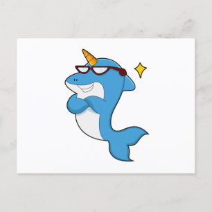 Dolphin als Unicorn met Glasses.PNG Briefkaart