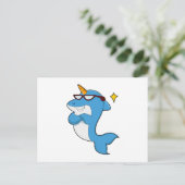 Dolphin als Unicorn met Glasses.PNG Briefkaart (Staand voorkant)