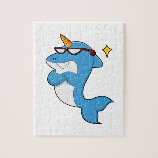 Dolphin als Unicorn met Glasses.PNG Legpuzzel (Verticaal)