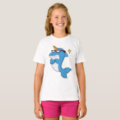 Dolphin als Unicorn met Glasses.PNG T-shirt (Voorkant volledig)