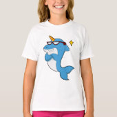 Dolphin als Unicorn met Glasses.PNG T-shirt (Voorkant)