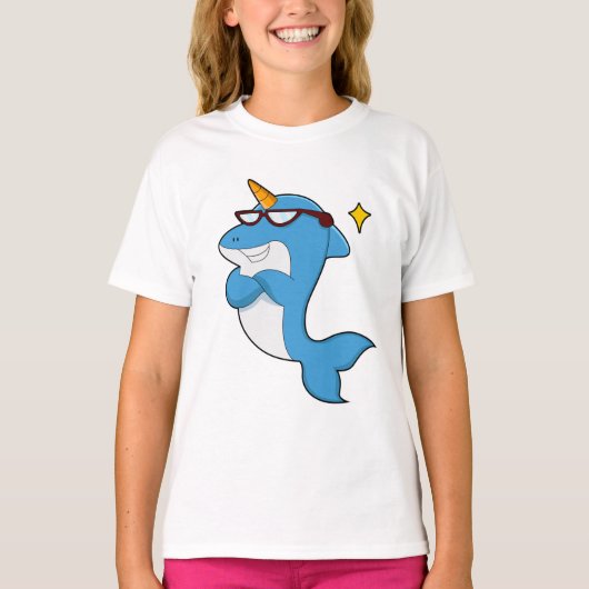 Dolphin als Unicorn met Glasses.PNG T-shirt (Voorkant)