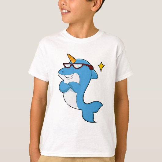 Dolphin als Unicorn met Glasses.PNG T-shirt (Voorkant)