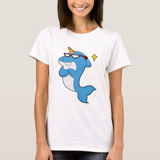 Dolphin als Unicorn met Glasses.PNG T-shirt (Voorkant)