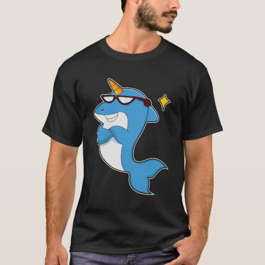 Dolphin als Unicorn met Glasses.PNG T-shirt (Voorkant)