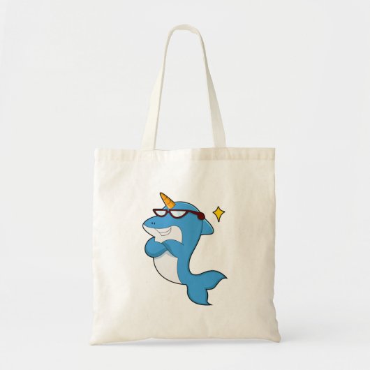 Dolphin als Unicorn met Glasses.PNG Tote Bag (Voorkant)