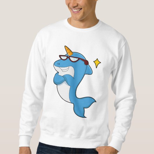 Dolphin als Unicorn met Glasses.PNG Trui (Voorkant)