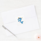 Dolphin als Unicorn met Glasses.PNG Vierkante Sticker (Envelop)