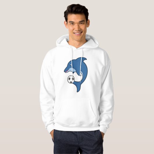 Dolphin als voetbalspeler met Voetbal Hoodie (Voorkant volledig)
