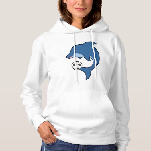 Dolphin als voetbalspeler met Voetbal Hoodie (Voorkant)