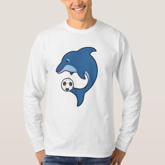 Dolphin als voetbalspeler met Voetbal T-shirt (Voorkant)