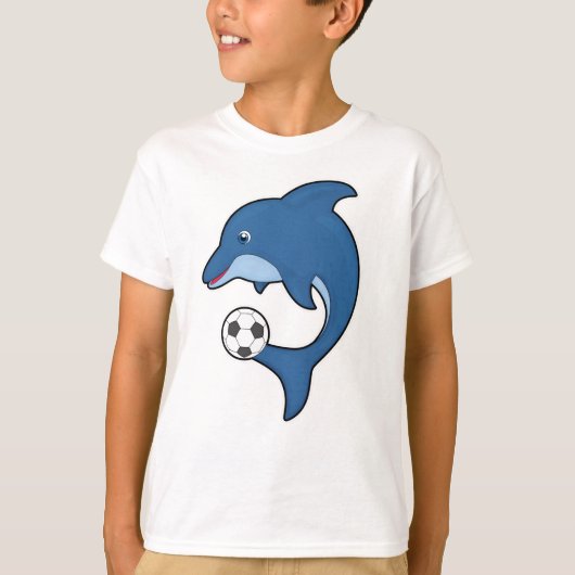 Dolphin als voetbalspeler met Voetbal T-shirt (Voorkant)